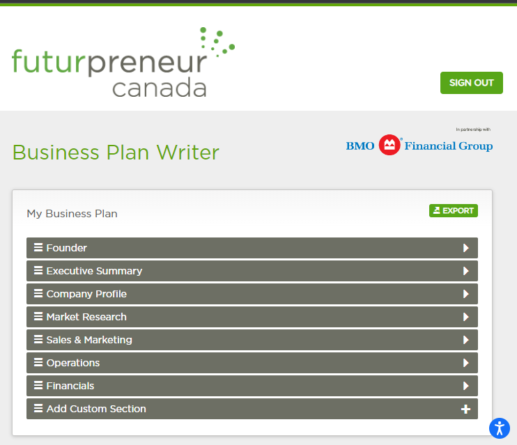 Futurpreneur Canada Business Plan Writer